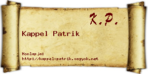 Kappel Patrik névjegykártya
